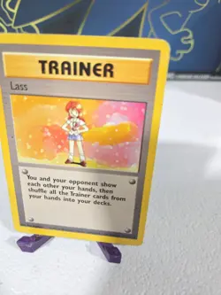 Pokemon TCG Trainer Lass Base Set Unlimited Rare Card 75/102 Vintage 1999#11 - Image 4