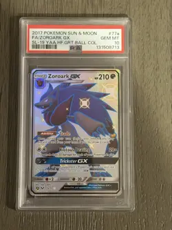 Pokemon TCG Zoroark GX Holo Card Hidden Fates 77a/73 In PSA 10 - Image 1