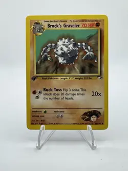 1st edition Pokemon BROCK'S GRAVELER Card GYM HEROES Set 40/132 First Edition - Image 1