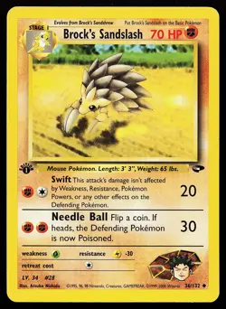 Brock's Sandslash 36/132 Uncommon 1st Edition Gym Challenge Pokemon Card - Image 1