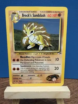 Pokemon TCG Brock’s Sandslash 23/132 Gym Heroes Unlimited Rare WOTC Vintage Card - Image 1