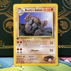 Brock's Golem 20/132 Rare Gym Heroes 1st Edition Pokemon Card NM - Image 1
