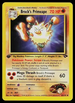 Pokemon Card Gym Challenge Brock's Primeape 35/132 Uncommon 1st Edition - Image 1