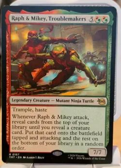 Raph & Mikey, Troublemakers Rare MTG Ninja Turtles - Image 1