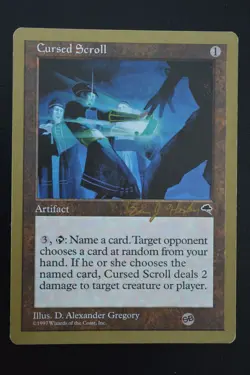 Magic The Gathering MTG CURSED SCROLL WCD 1998: Brian Hacker MP Played - Image 1