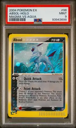 Absol 96/95 Team Magma vs Team Aqua Holo Pokemon 2004 PSA 9 - Image 1