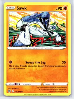 2022 Pokemon TCG - Brilliant Stars Sawk 081/172 Regular Common - Image 1