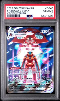 2023 POKEMON SWORD & SHIELD CROWN ZENITH #GG45 FULL ART/DEOXYS VMAX PSA 10 - Image 1