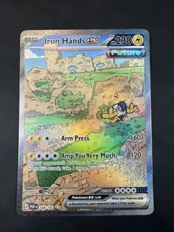 Pokemon Holo Full Art Iron Hands EX 248/182 SIR Paradox Rift NM - Image 1