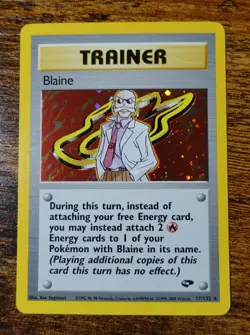 Blaine 17/132 Gym Challenge Holo Rare Pokemon Card VLP-NM - Image 1