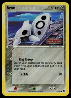 Pokemon Card - Aron Power Keepers 42/108 Common Reverse Holo STAMPED - Image 1