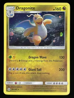 Pokemon TCG Dragonite Sun & moon Base Set 96/149 Holo Rare Card NM - Image 1