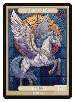 Pegasus Stained Glass Token Givememana Tokens Magic the Gathering - Image 1