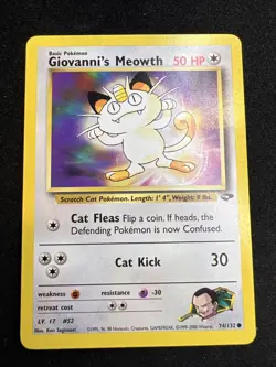 Giovanni's Meowth 74/132 Non Holo Gym Challenge Pokemon Card 2000 Giovannis - Image 1