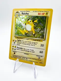 1999 Pokemon Raichu 14/102 Base Set Holo Rare Unlimited WOTC LP/NM - Image 1