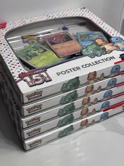 (5x) POKEMON TCG SCARLET & VIOLET 151 POSTER COLLECTION - New, Sealed!!! - Image 1
