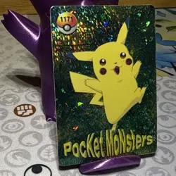 Pokemon Pikachu Vintage Pocket Monsters Vending HOLO Prism Sticker 1998 1171 - Image 2