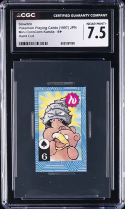 1997 POKEMON PLAYING CARDS JPN MINI COROCORO KARUTA - HAND CUT SLOWBRO CGC 7.5 - Image 1