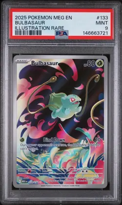 PSA 9 Bulbasaur Illustration Rare 133/132 Mega Evolution Pokemon TCG - Image 1