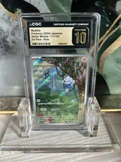 Pokemon Meditite Stellar Miracle 111/102 Art Rare Holo Japanese CGC PRISTINE 10 - Image 1