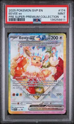 2025 POKEMON SVP EN-SV BLACK STAR PROMO #174 EEVEE EX PSA 9 - Image 1