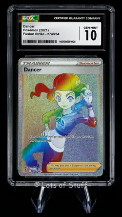 CGC 10 GEM MINT Dancer Rainbow Rare Fusion Strike Pokemon 2021 274/264 -04 - Image 1