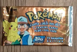 Topps Pokemon TV Animation Edition Pack Factory-Sealed Blue Logo 1999 TCG - Image 1