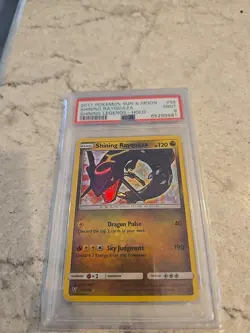 2017 POKEMON SUN & MOON SHINING LEGENDS #56 SHINING RAYQUAZA HOLO PSA 9 Mint - Image 1