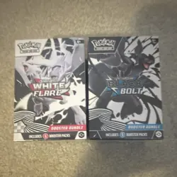Pokemon TCG Scarlet Violet White Flare Black Bolt Booster Bundle 2 Box Sealed - Image 1