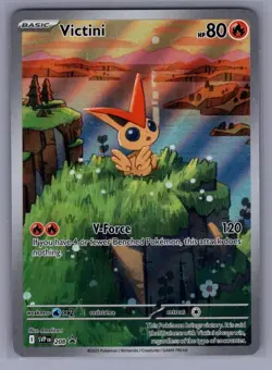 Victini 208 SVP Illustration Rare Pokemon Card Scarlet & Violet Promo - Image 1