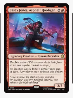 Casey Jones, Asphalt Hooligan | MTG TMNT TMC | Red Human Berserker EDH Rare| NM - Image 1