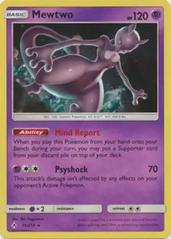 Slightly Played, English - 1 x Pokemon Mewtwo - 75/214 - Cosmos Holo (Costco Exc - Image 1