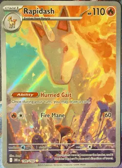 Pokemon TCG Rapidash Destined Rivals Illustration Rare Card 189/182 - Image 1