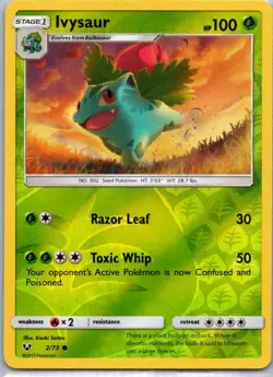 Pokemon TCG Ivysaur 2/73 Shining Legends Rev Holo NM - Image 1