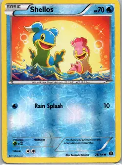 Pokemon TCG Shellos 28/114 Steam Siege Rev Holo NM - Image 1