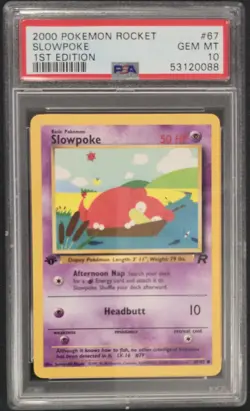 2000 POKEMON ROCKET 1ST EDITION #67 SLOWPOKE PSA 10 - Image 1