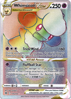 Pokemon TCG Whimsicott VSTAR 175/172 Brilliant Stars Holo Rare Near Mint - Image 1