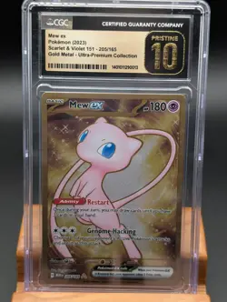 2023 Pokemon Scarlet & Violet 151 Mew #205 Metal UPC CGC Pristine 10 - Image 1