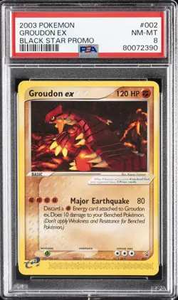2003 POKEMON BLACK STAR PROMO #002 GROUDON EX PSA 8 - Image 1