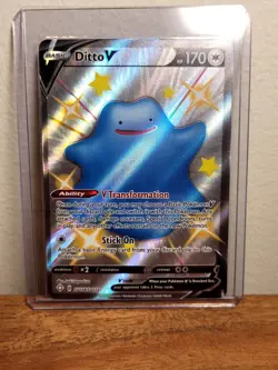 Pokemon TCG Ditto V Shining Fates SV118/SV122 Holo Shiny Holo Rare NM - Image 1