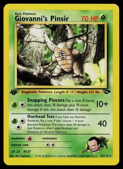 Pokemon Card - Giovanni's Pinsir Gym Challenge 24/132 1st Edition Rare - Image 1