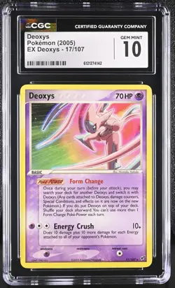 CGC 10 GEM MINT Deoxys 2005 EX Deoxys 17/107 Pokemon Card - Image 1