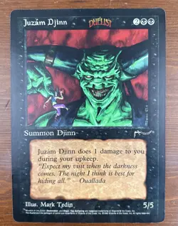 Magic The Gathering MTG Oversized Juzam Djinn LP Jumbo 6x9 Promo Duelist - Image 1