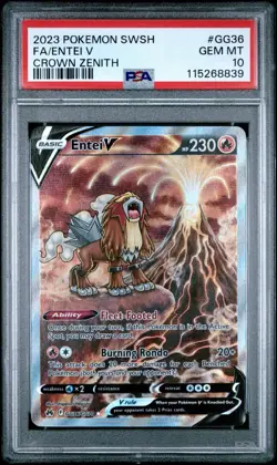 2023 Pokemon Sword And Shield Crown Zenith #GG36 Fa/Entei V Crown Zenith PSA 10 - Image 1