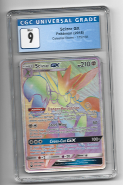 2018 Pokemon Sun & Moon Celestial Storm Scizor GX Secret Rare 175/168 CGC 9 - Image 1