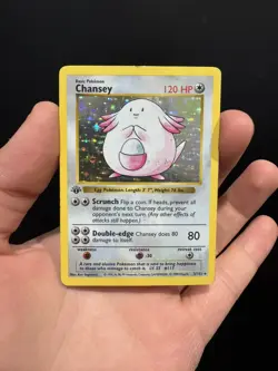 1999 Pokemon 1ST EDITION Base Set Chansey 3/102 Holo Foil Shadowless Rare - Image 3
