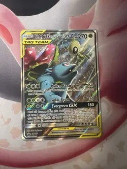 Pokemon TCG Sun & Moon Black Star Promo Tag Team Celebi & Venusaur GX SM167 MP - Image 1