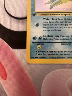 Lapras 10/62 - 1st Edition - Holo Rare - 1999 Pokemon Fossil 1st Edition LP - Image 3