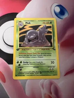 Muk 13/62 Fossil Holo 1st Edition Pokemon WOTC NM/LP - Image 1