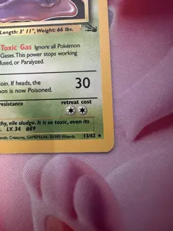 Muk 13/62 Fossil Holo 1st Edition Pokemon WOTC NM/LP - Image 2